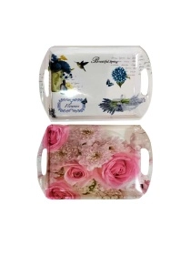 Поднос сервировочный "Цветы", 40,5*26,5 см (ML-1893)