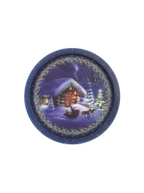 Поднос сервировочный "Зима", Ø282х16