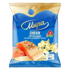 Снеки картоф. МИРА со вкус. копч. лосося, 80г
