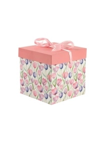 Коробка подарочная "Тюльпаны", 15*15*15 см (VA-822)