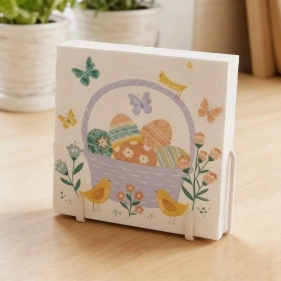 Салфетки бумажные столовые сервировочные  33 формата МИКС 2  Корзина и цыплята/Паттерн