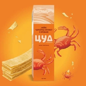 Чипсы "ЦУД"  пластинки со вк. краба, 90г