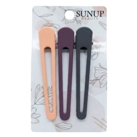 Набор заколок-зажимов для волос Sunup beauty, 3 шт., 7,5 см, микс  (ML-3325)