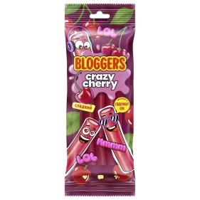 Мармелад BLOGGERS "Крейзи Черри" (трубочка) жеват. со вк. вишни с желейн. нач., 75г