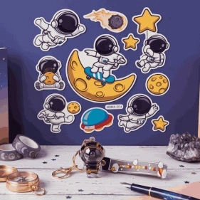 Наклейки светящиеся на стену "Stars, moon, sky", ТМ Sunup, 20*20 см, микс дизайнов (PR002)