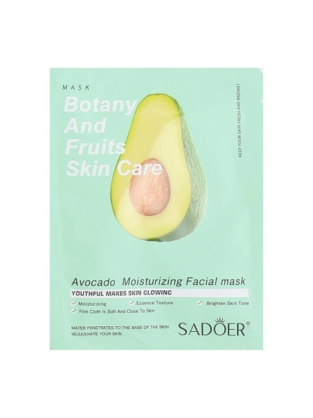 SADOER Маска тканевая для лица, 25 мл (авокадо) арт. KRE0312007-1