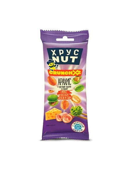 Арахис в корочке ХрусNUT (микс васаби, бекон и сыр) 50гр