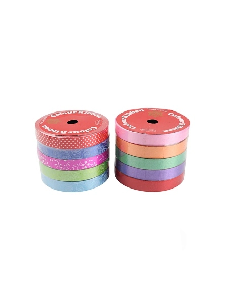 Набор лент для упаковки подарков, 5 шт, 1,6 см*9 м