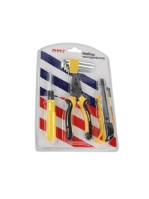 Набор инструментов: отвертка 2 в 1, пассатижи, нож пистолетный, набор шестигранников