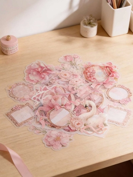 Набор наклеек декоративных "Candy pink", 50 шт. (PD1122)