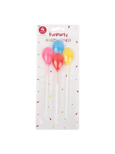 Набор свечей для торта "Шары", 4 шт.