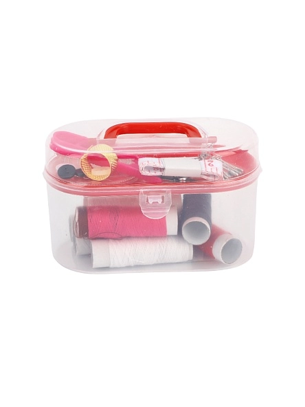 Набор для шитья (нитки 8цв, сантиметр, ножницы, игла швейная 8шт, пуговица 4шт, нитевдеватель, кольц