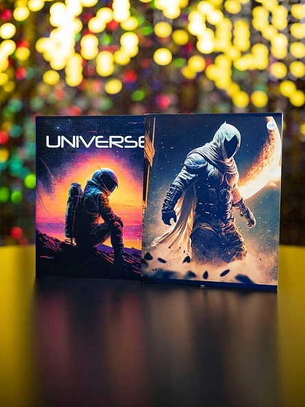 Тетрадь общая (скоба), ф.170х205мм, клетка, 48л., 4+0, Глиттерный лак серия Space