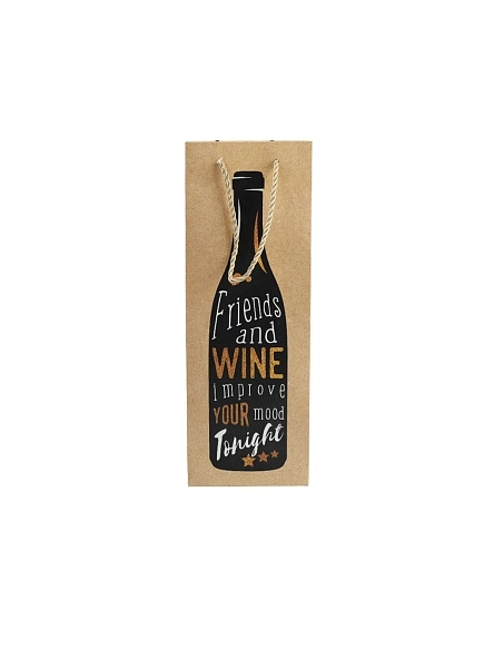 Пакет подарочный для вина "Bottle", 36*12,8*8,4 см (PI0689)