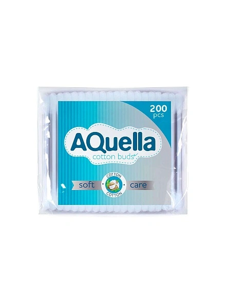 AQUELLA Ватные палочки п/э 200шт
