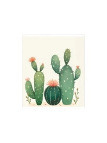 Тетрадь общая (скоба), ф.170х205мм, клетка, 96л., 4+0, ВЛU, конгревное тиснение, серия Кактус