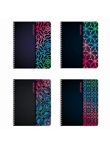 Тетрадь А5 48л. BRAUBERG гребень, клетка, обложка картон, рисунок АБСТРАКЦИЯ, 403053