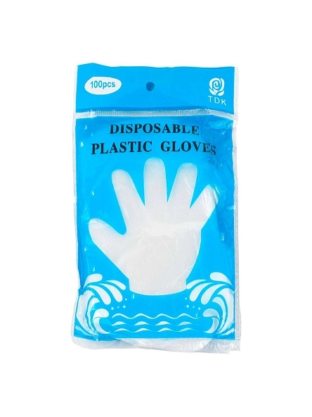 Перчатки полиэтиленовые одноразовые, 24,5*24 см, 100 шт., размер универсальный