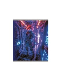 Тетрадь общая (скоба), ф.170х205мм, клетка, 48л., 4+0, СЛ, з.№587-25, серия Cyberpank