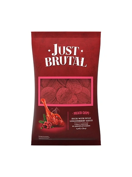 Чипсы карт. «Just Brutal» со вкусом утки с соусом из дикой брусники, 85г