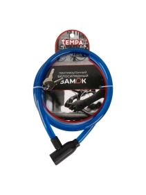 Замок велосипедный противоугонный тросовый, металл, пластик, 12x100см, микс цвета