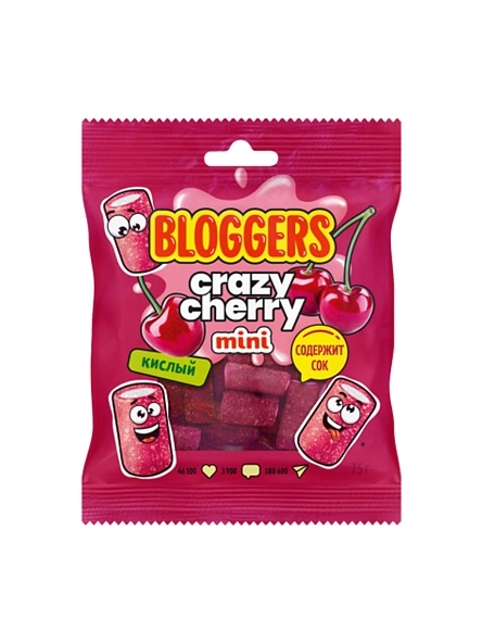 Мармелад BLOGGERS "Крейзи Черри" (мини-трубочка) 75г