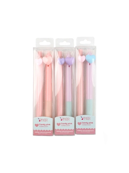 Набор канцелярский "Candy pink": ручка гелевая цв. синий + карандаш (PI0859)