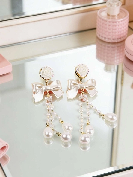 Серьги "Candy Pink", 7*2 см