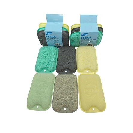 Губка для мытья посуды Чистюлино "Clean Touch" 3 шт. (ML-3674)