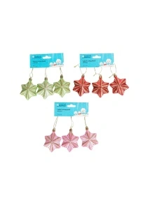 Набор елочных украшений "Stars", 3 шт, 6 см
