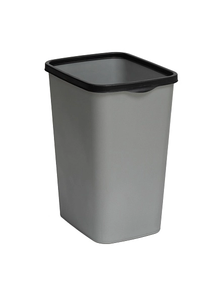 Ведро для мусора с фиксатором "Tandem" 9л (сер.металлик/черный)