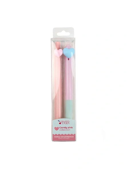 Набор канцелярский "Candy pink": ручка гелевая цв. синий + карандаш (PI0859)