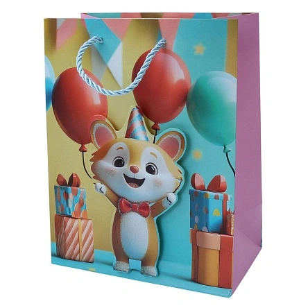 Пакет подарочный "Happy animals", Fun Party, 18*10*23 см (MO-587)