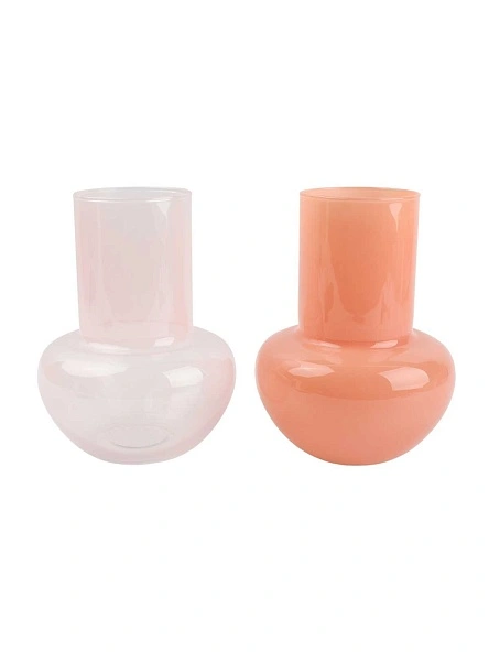 Ваза стеклянная "Candy pink", 18*8 см  (PX0641)