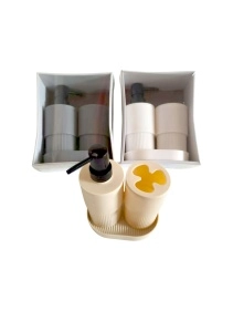 Набор для ванны: мыльница, дозатор, стакан для зубных щеток