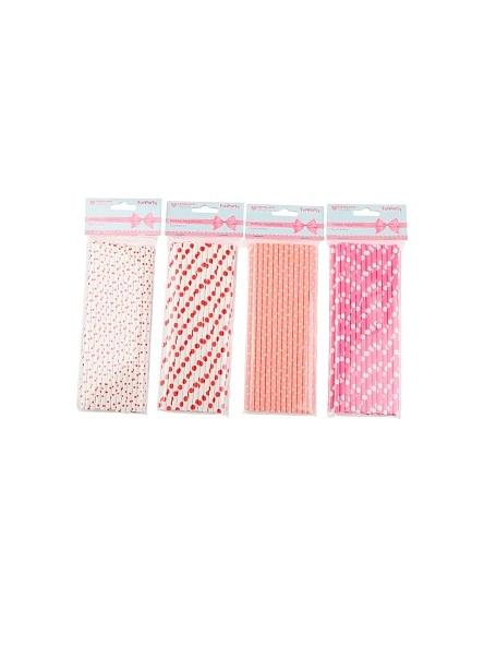 Набор трубочек бумажных "Candy pink", 25 шт  (PD1077)