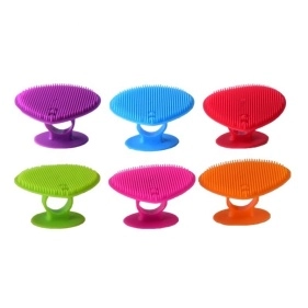 Щетка для умывания на присоске, силикон, 8x4см, 3 цвета (DX-627)