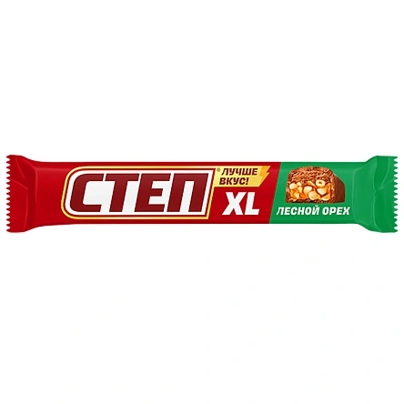 Конфеты глазир. батончик "Степ" XL лес. орех, 65г