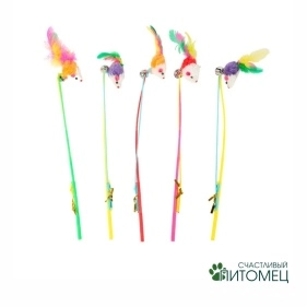 Дразнилка для котов "Мышка на верёвке", 31 см