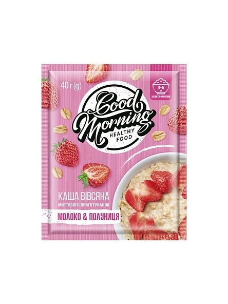 Овсяная каша с молоком и клубникой 40г