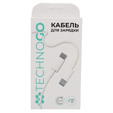Кабель для зарядки DENMEN, 2 м, Type-C, белый (D65C)