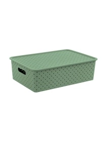 Корзинка "Береста" 7,5л 350х 245х105мм с крышкой (микс)