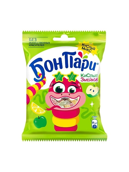 Бон Пари Жевательный мармелад Кислая Змейка 120г