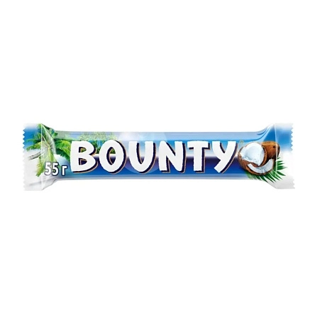 Конфета BOUNTY с нежной мякотью кокоса,покрытая молочным шоколадом 55г