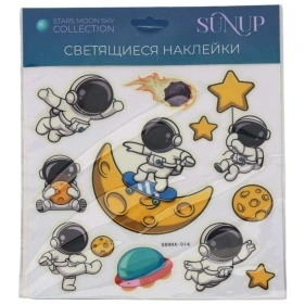 Наклейки светящиеся на стену "Stars, moon, sky", ТМ Sunup, 20*20 см, микс дизайнов (PR002)