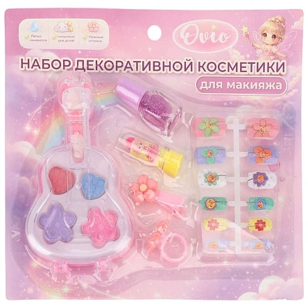 Подарочный набор детской декоративной косметики для макияжа "Candy Pink"  Гитара/Бабочка 