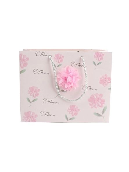 Пакет подарочный "С цветочком", 33*25*11 см (PI0671-2)