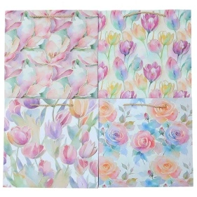 Пакет подарочный "Watercolor flowers", Fun party, 27*27*11 см (MO-281)