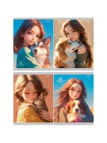 Тетрадь КЛЕТКА 48л. СТАНДАРТ цветная мелов. обл., мат ламин, в асс-те ПХ, Т48-7375