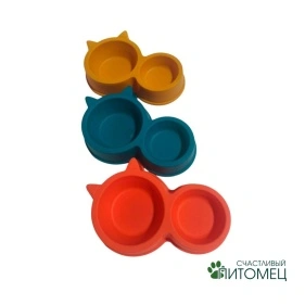 Миска для животных двойная, 28*18*4,8 см (ML-2089)